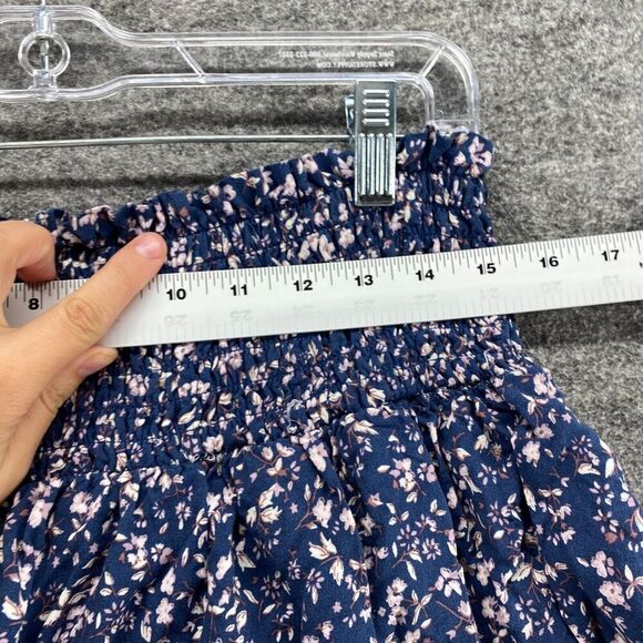 5/$45 WallFlower Skirt Women XL Blue Floral A-Line Midi Ruffle Lined Pull On - Picture 5 of 9